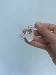 Heart Locket with Spiral Pin