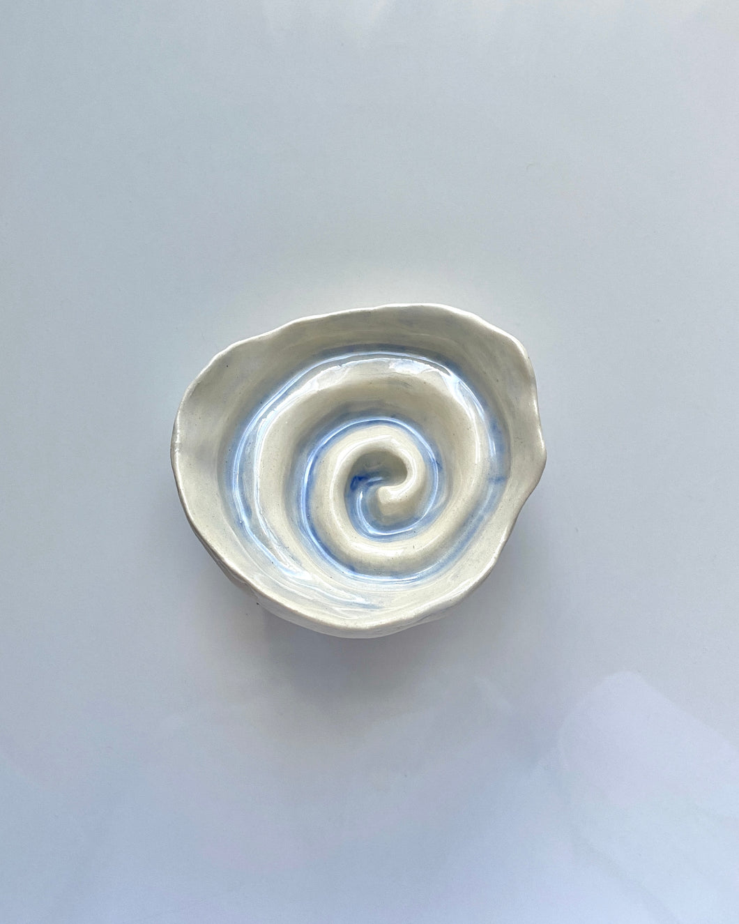 Spiral Bowl (Blue Wash)