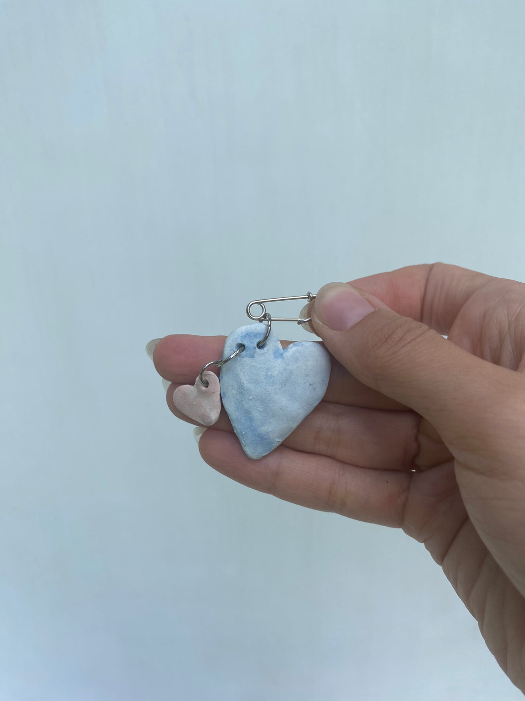 Blue & Pink Hearts Pin