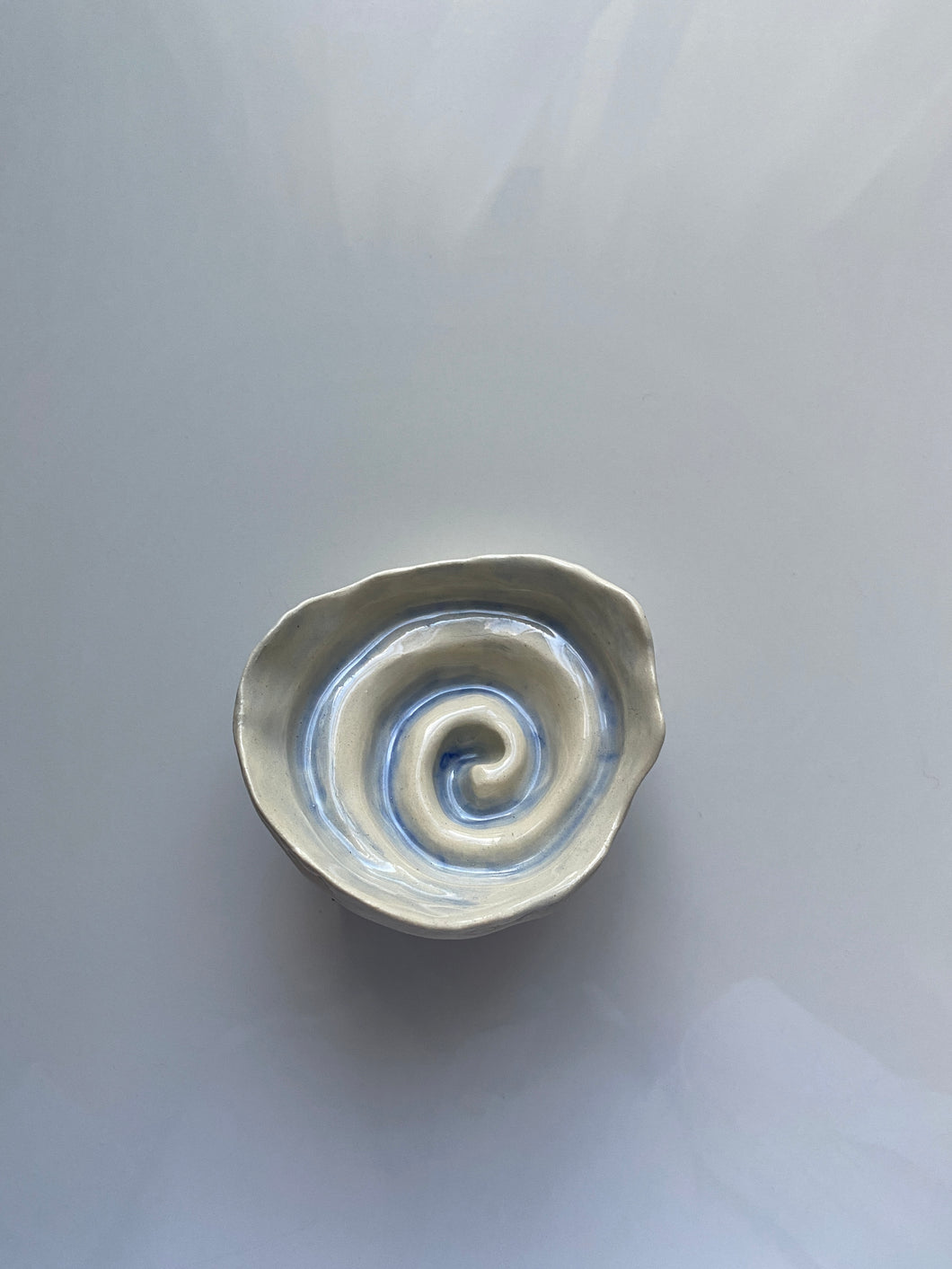 Spiral Bowl (Blue Wash)