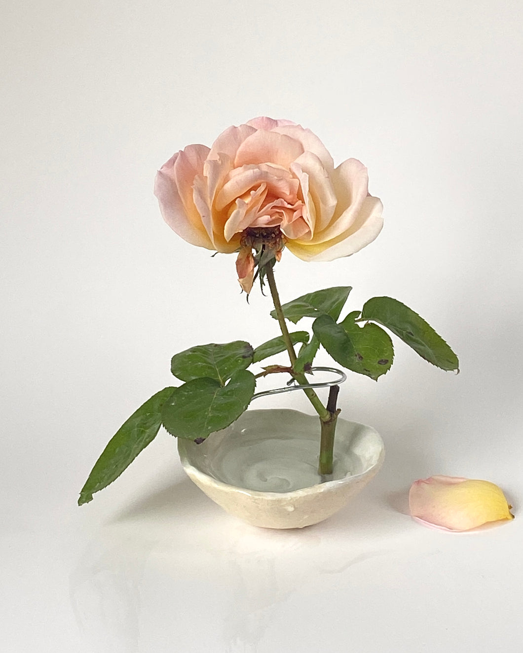 Spiral Bowl Stem Holder (White Clay)