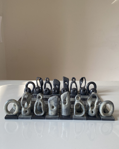 Sculptural Chess Set (Black Porcelain)