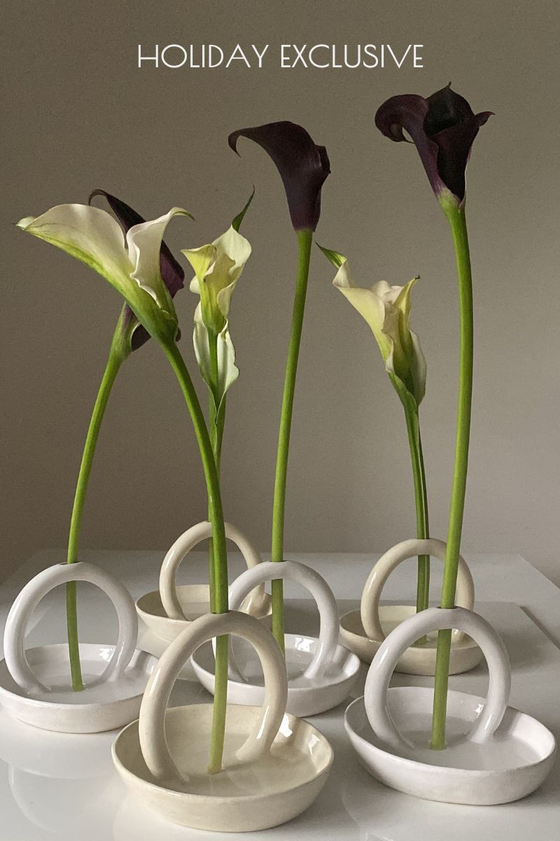 Stem Holder with Plate Mini (Snow Glaze)