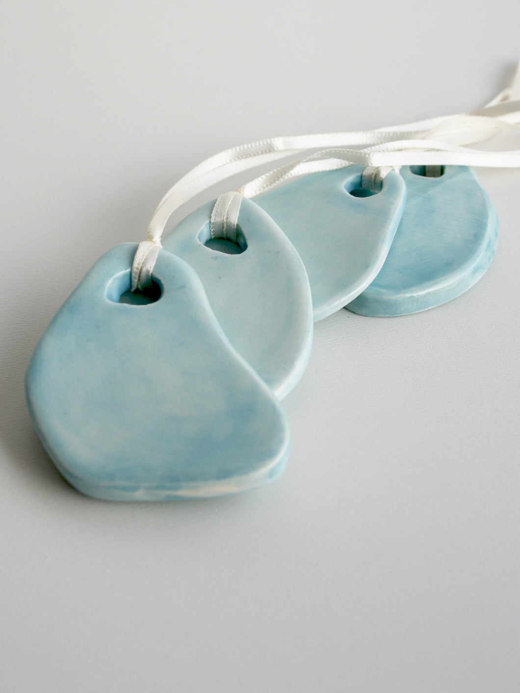 Abstract Shape Ceramic Ornament (Arctic Blue)