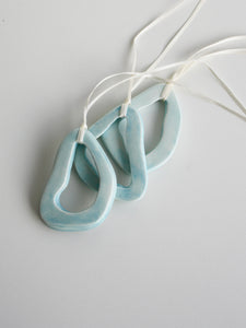 Abstract Adder Shape Ceramic Ornament (Arctic Blue)